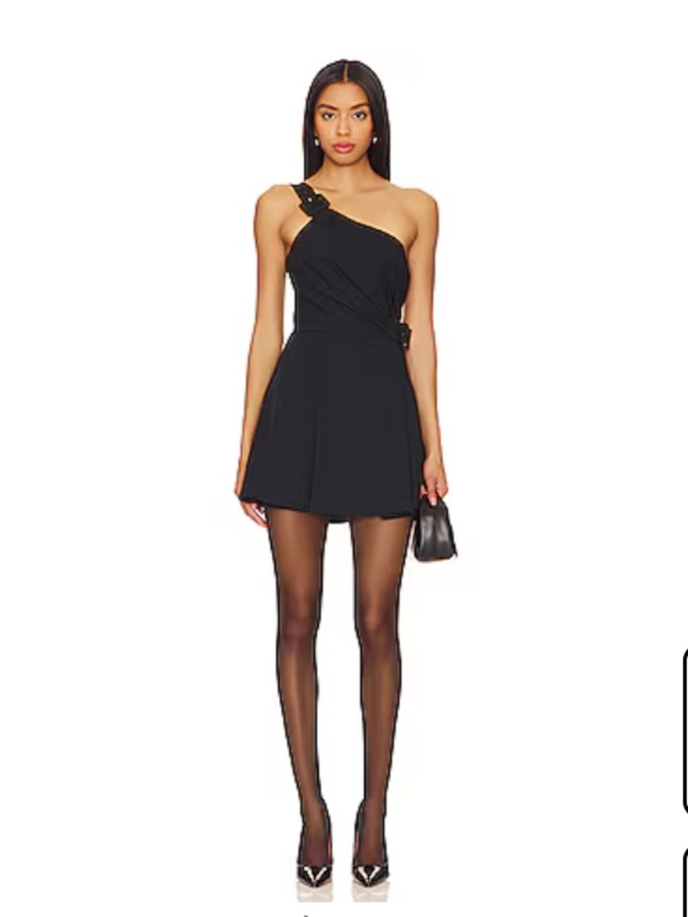 Lovers and Friends Cécile Black One-Shoulder Mini Dress
